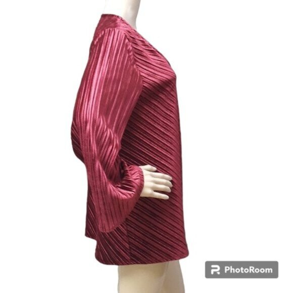 Alfani Long Sleeve Velvet Tunic Blouse Large - Picture 4 of 8